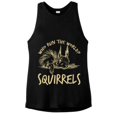  Who Run The World Squirrels Ladies PosiCharge Tri-Blend Wicking Tank