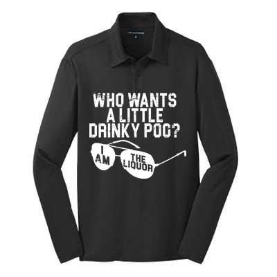 Who Wants A Little Drinky Poo  Silk Touch Performance Long Sleeve Polo