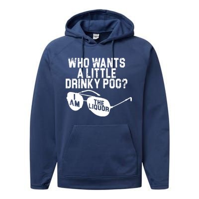 Who Wants A Little Drinky Poo  Performance Fleece Hoodie