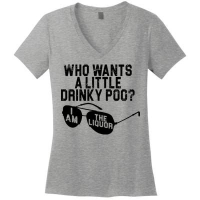 Who Wants A Little Drinky Poo  Women's V-Neck T-Shirt