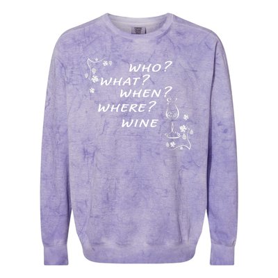 Who What When Where Wine Colorblast Crewneck Sweatshirt