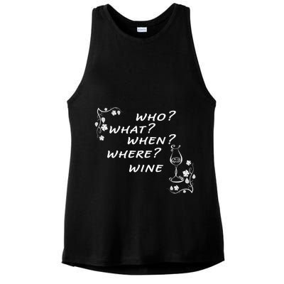 Who What When Where Wine Ladies PosiCharge Tri-Blend Wicking Tank