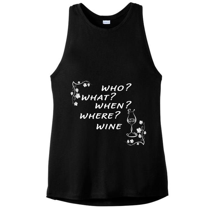 Who What When Where Wine Ladies PosiCharge Tri-Blend Wicking Tank