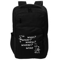 Who What When Where Wine Impact Tech Backpack