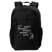Who What When Where Wine Backpack