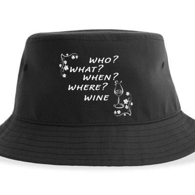 Who What When Where Wine Sustainable Bucket Hat