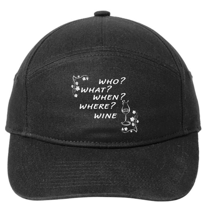 Who What When Where Wine 7-Panel Snapback Hat