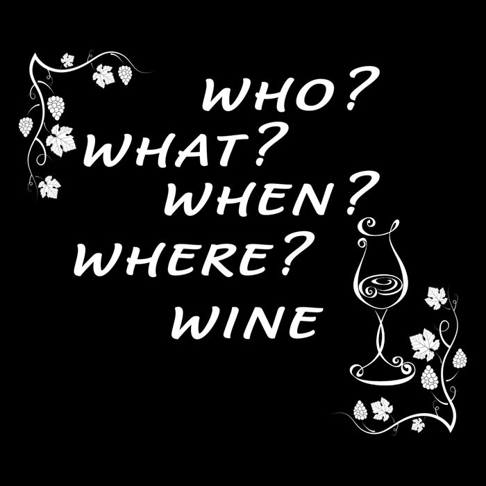 Who What When Where Wine Drawstring Bag