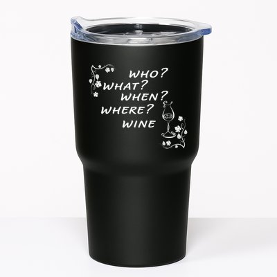 Who What When Where Wine Tumbler