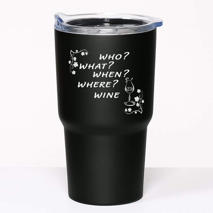 Who What When Where Wine Tumbler