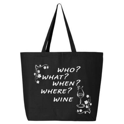 Who What When Where Wine 25L Jumbo Tote