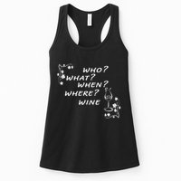 Who What When Where Wine Womens Tank Top