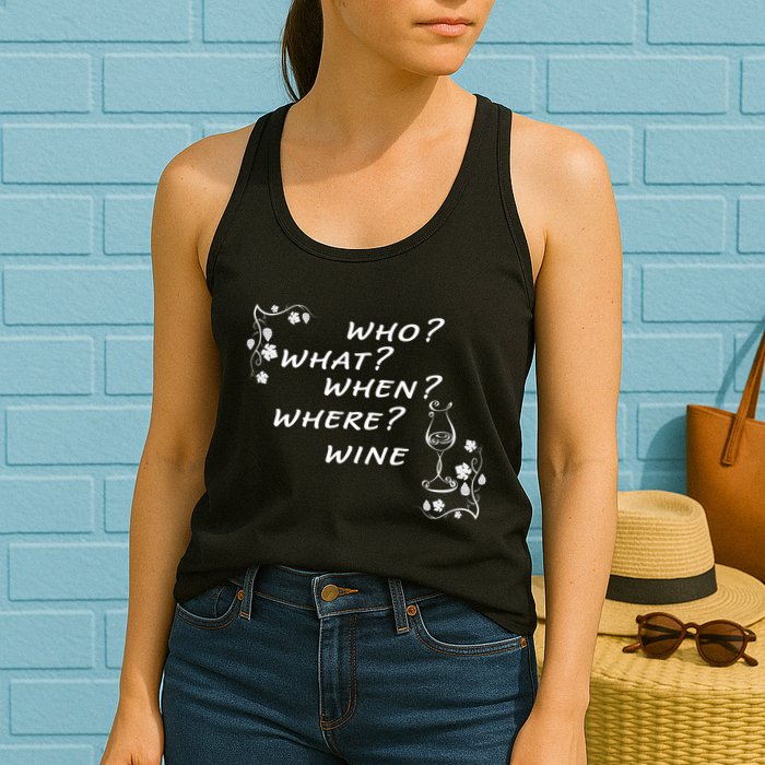 Who What When Where Wine Womens Tank Top