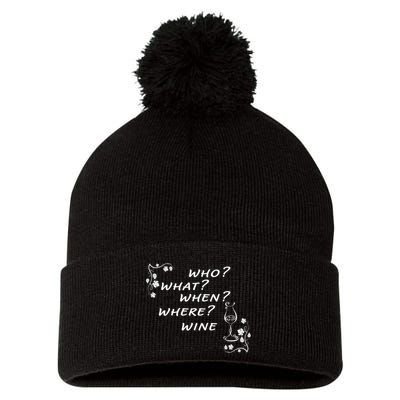 Who What When Where Wine Pom Pom 12in Knit Beanie