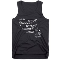 Who What When Where Wine Tank Top