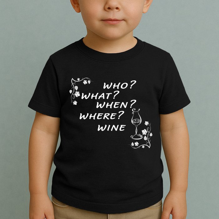 Who What When Where Wine Toddler T-Shirt
