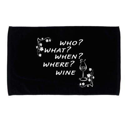 Who What When Where Wine Microfiber Hand Towel