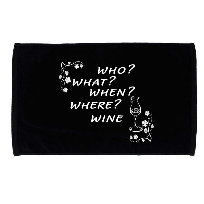 Who What When Where Wine Microfiber Hand Towel