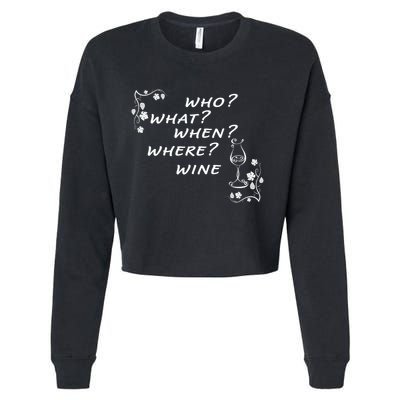 Who What When Where Wine Cropped Pullover Crew