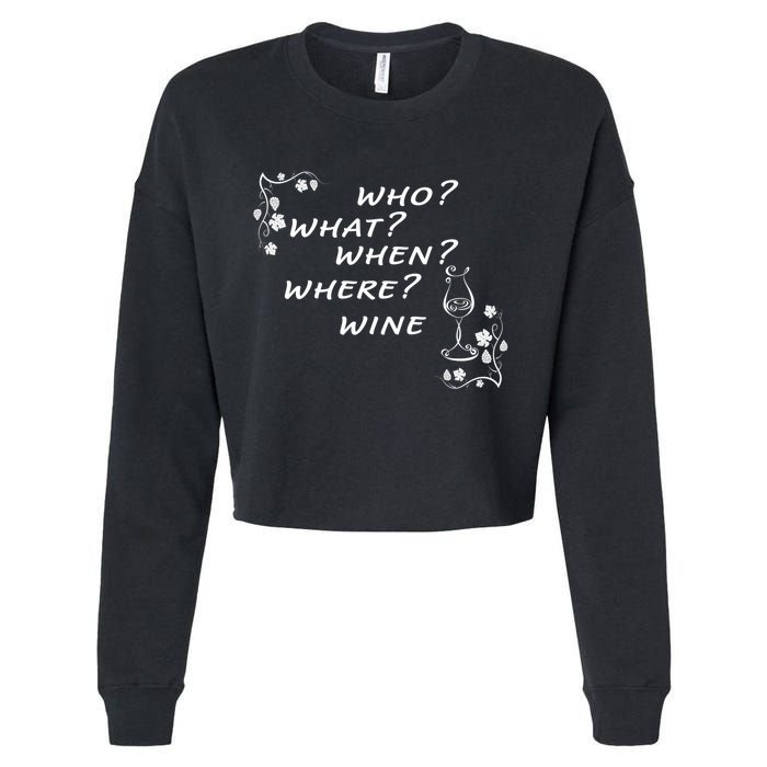 Who What When Where Wine Cropped Pullover Crew