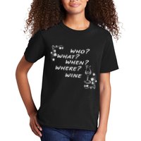 Who What When Where Wine Kids T-Shirt