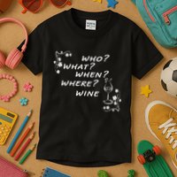 Who What When Where Wine Kids T-Shirt