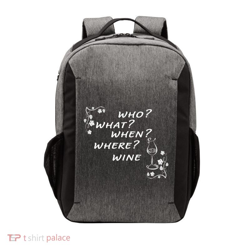 Who What When Where Wine Vector Backpack