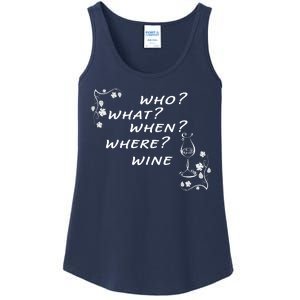 Who What When Where Wine Ladies Essential Tank