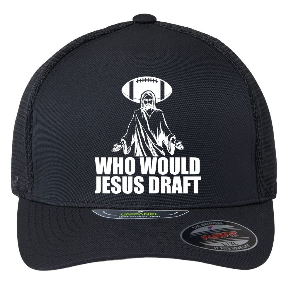 Who Would Jesus Draft Flexfit Unipanel Trucker Cap