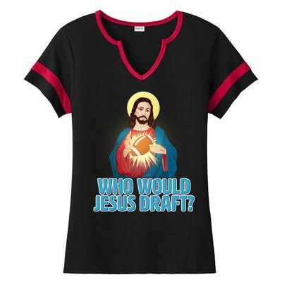 Who Would Jesus Draft1 Ladies Halftime Notch Neck Tee