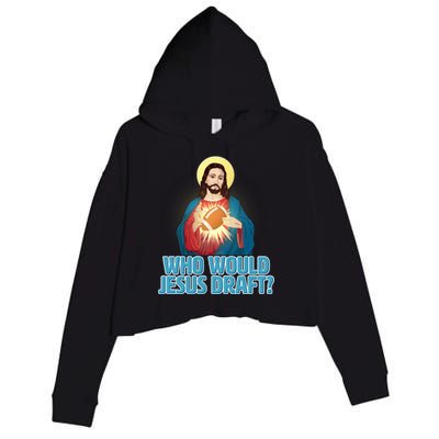 Who Would Jesus Draft1 Crop Fleece Hoodie