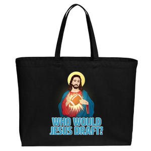 Who Would Jesus Draft1 Cotton Canvas Jumbo Tote