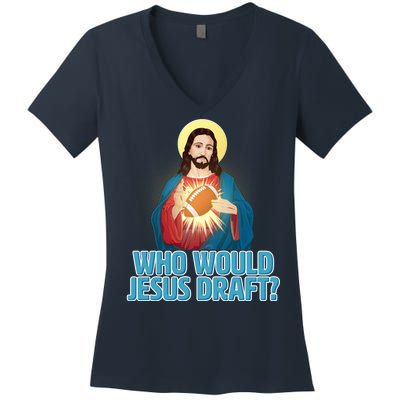 Who Would Jesus Draft1 Women's V-Neck T-Shirt