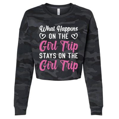 What Happens On Weekend Trip Family Vacation Travel Funny Gift Cropped Pullover Crew