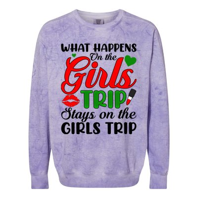 What Happens On The Trip Weekend Trip Meaningful Gift Colorblast Crewneck Sweatshirt