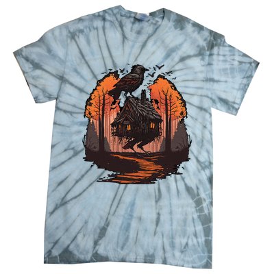 Walking House On Chicken Legs Slavic Folklore Baba Yaga Tie-Dye T-Shirt