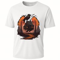 Walking House On Chicken Legs Slavic Folklore Baba Yaga Cooling Performance Crew T-Shirt