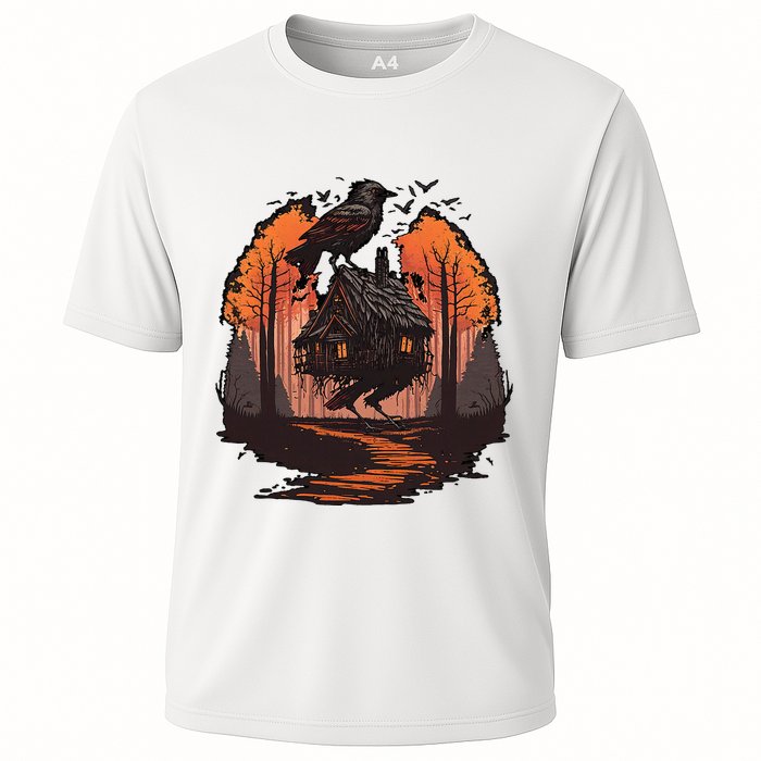 Walking House On Chicken Legs Slavic Folklore Baba Yaga Cooling Performance Crew T-Shirt