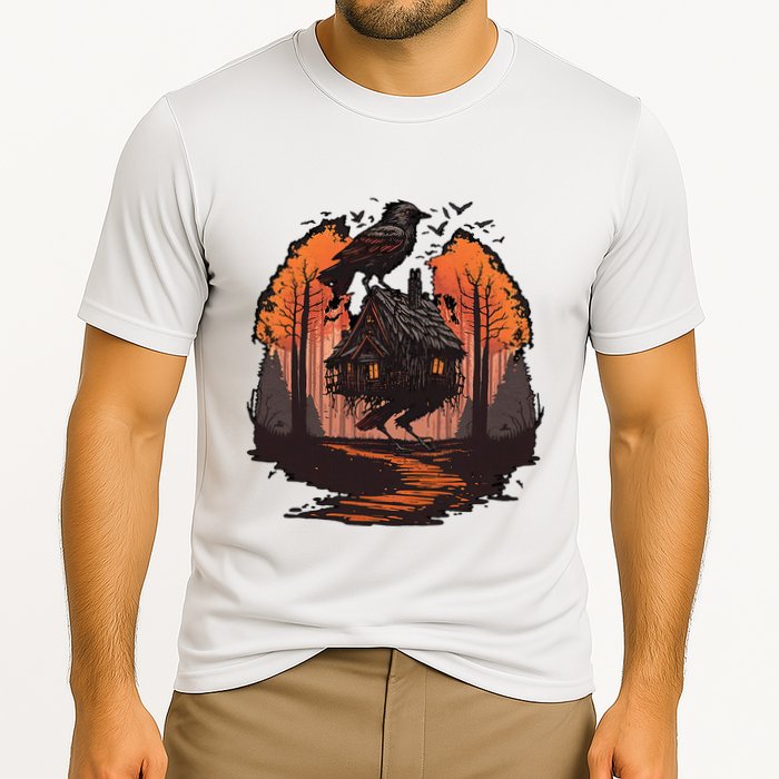 Walking House On Chicken Legs Slavic Folklore Baba Yaga Cooling Performance Crew T-Shirt