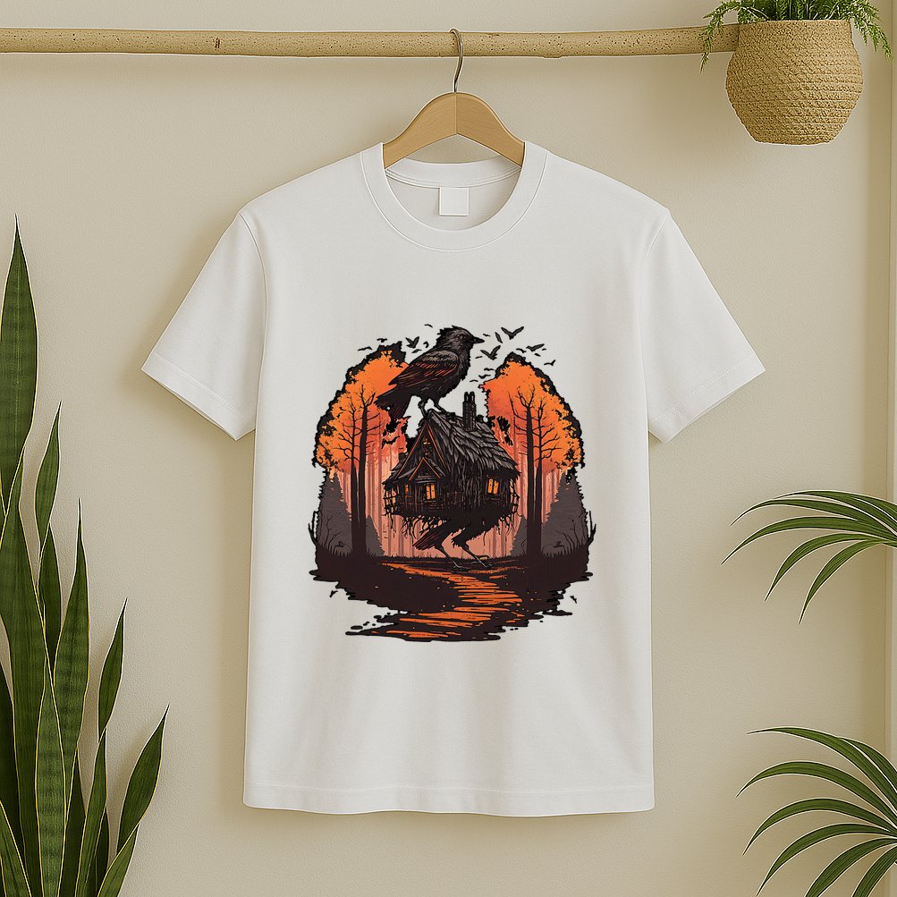 Walking House On Chicken Legs Slavic Folklore Baba Yaga T-Shirt