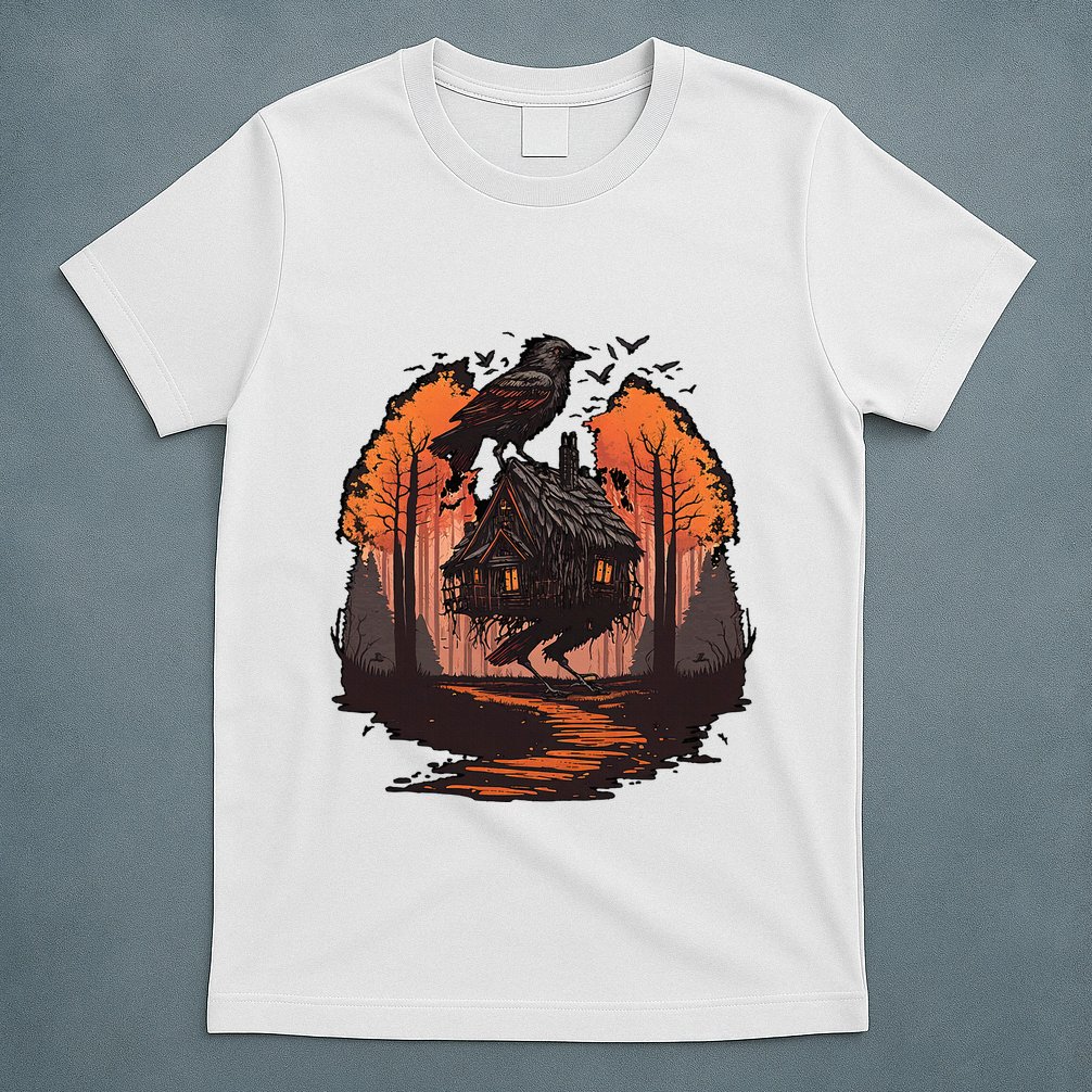 Walking House On Chicken Legs Slavic Folklore Baba Yaga T-Shirt