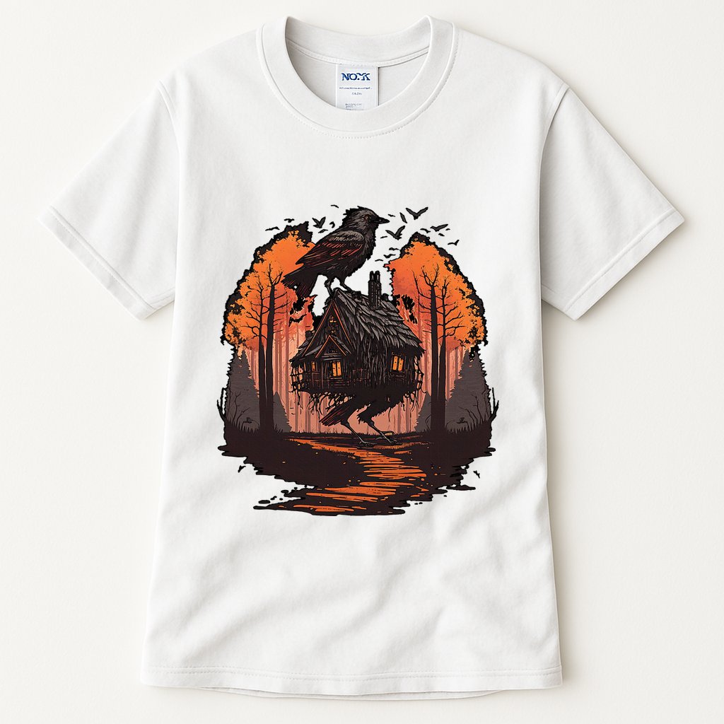 Walking House On Chicken Legs Slavic Folklore Baba Yaga Tall T-Shirt