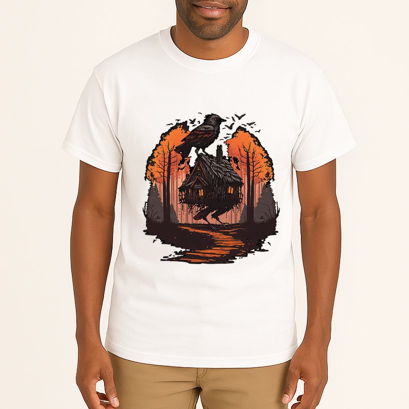 Walking House On Chicken Legs Slavic Folklore Baba Yaga Tall T-Shirt