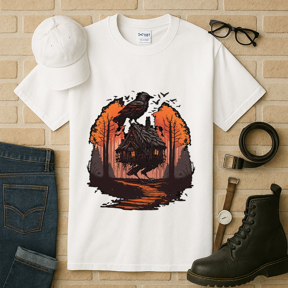 Walking House On Chicken Legs Slavic Folklore Baba Yaga Tall T-Shirt