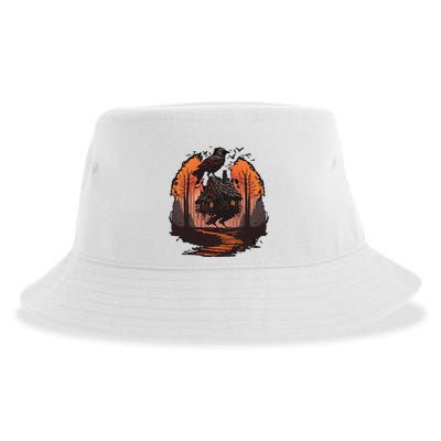 Walking House On Chicken Legs Slavic Folklore Baba Yaga Sustainable Bucket Hat
