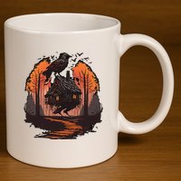 Walking House On Chicken Legs Slavic Folklore Baba Yaga 11oz C Handle Ceramic Mug