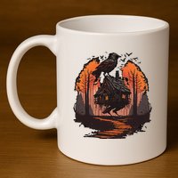 Walking House On Chicken Legs Slavic Folklore Baba Yaga 11oz C Handle Ceramic Mug