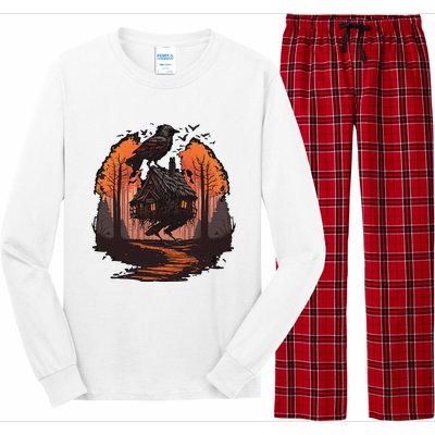 Walking House On Chicken Legs Slavic Folklore Baba Yaga Long Sleeve Pajama Set