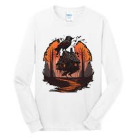 Walking House On Chicken Legs Slavic Folklore Baba Yaga Tall Long Sleeve T-Shirt