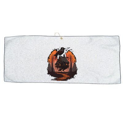 Walking House On Chicken Legs Slavic Folklore Baba Yaga Large Microfiber Waffle Golf Towel
